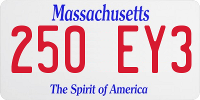 MA license plate 250EY3