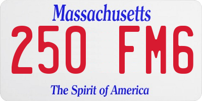 MA license plate 250FM6