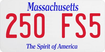 MA license plate 250FS5
