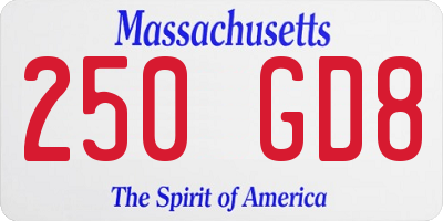 MA license plate 250GD8