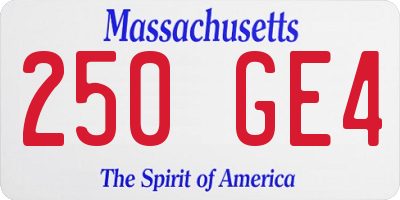 MA license plate 250GE4
