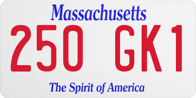 MA license plate 250GK1