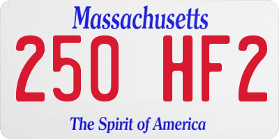 MA license plate 250HF2