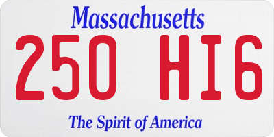 MA license plate 250HI6