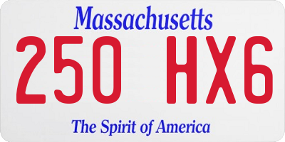 MA license plate 250HX6