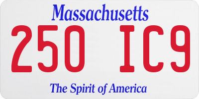 MA license plate 250IC9
