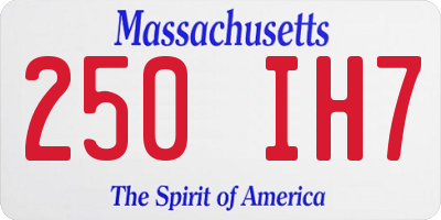 MA license plate 250IH7