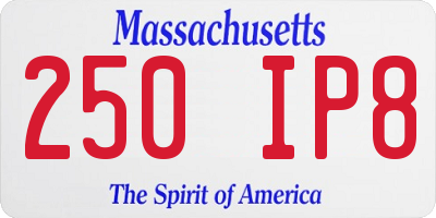 MA license plate 250IP8