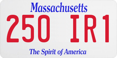 MA license plate 250IR1