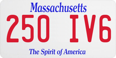 MA license plate 250IV6