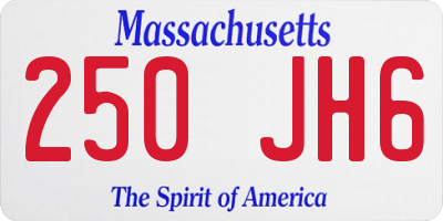 MA license plate 250JH6