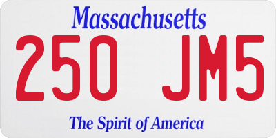 MA license plate 250JM5