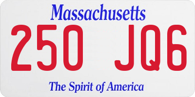 MA license plate 250JQ6