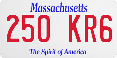 MA license plate 250KR6