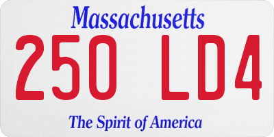 MA license plate 250LD4