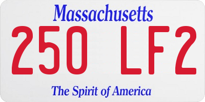 MA license plate 250LF2