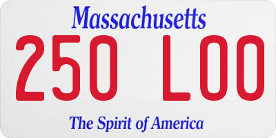 MA license plate 250LO0