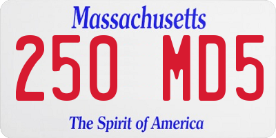 MA license plate 250MD5