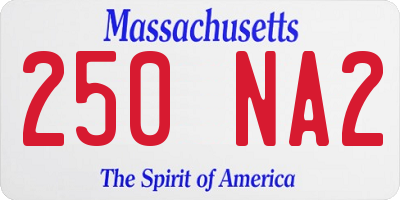 MA license plate 250NA2