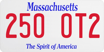 MA license plate 250OT2