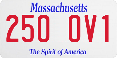 MA license plate 250OV1