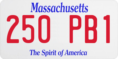 MA license plate 250PB1
