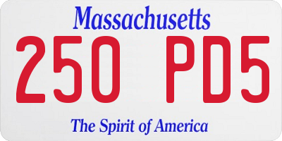 MA license plate 250PD5