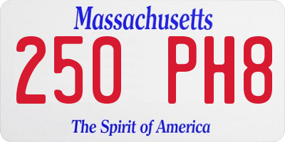 MA license plate 250PH8