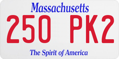 MA license plate 250PK2