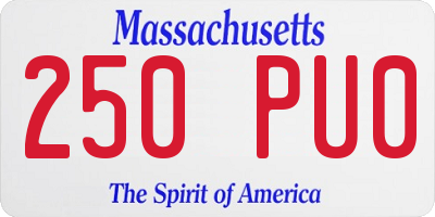 MA license plate 250PU0