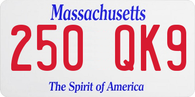 MA license plate 250QK9
