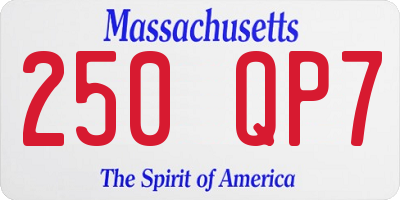 MA license plate 250QP7