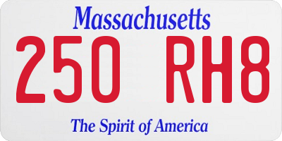 MA license plate 250RH8