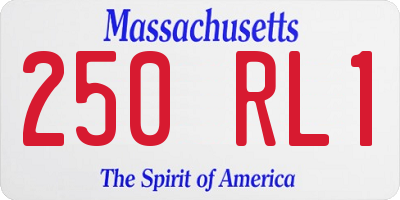 MA license plate 250RL1