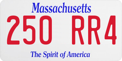 MA license plate 250RR4