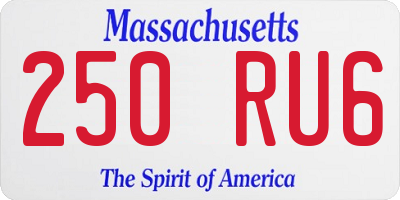 MA license plate 250RU6