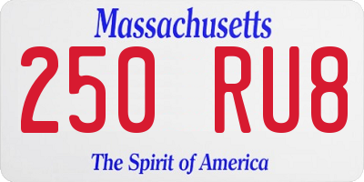 MA license plate 250RU8