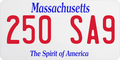 MA license plate 250SA9