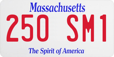 MA license plate 250SM1