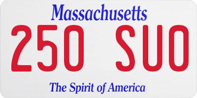 MA license plate 250SU0