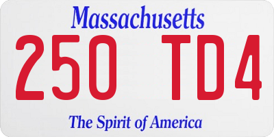 MA license plate 250TD4