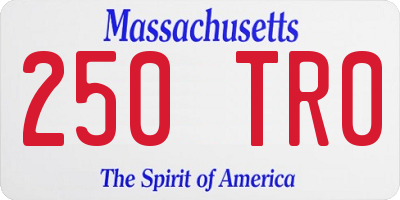 MA license plate 250TR0