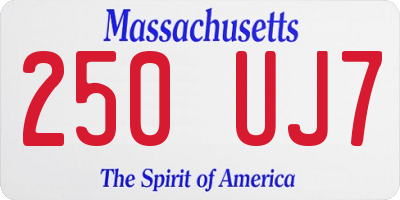 MA license plate 250UJ7