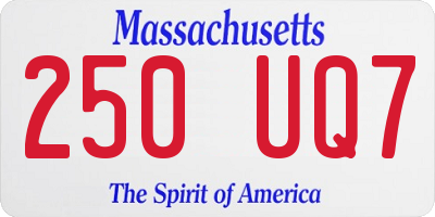 MA license plate 250UQ7