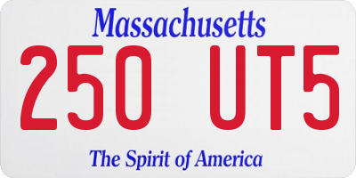 MA license plate 250UT5