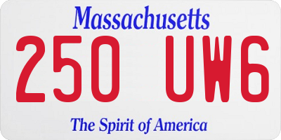 MA license plate 250UW6