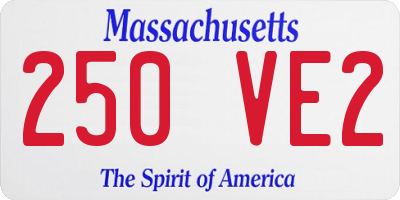 MA license plate 250VE2