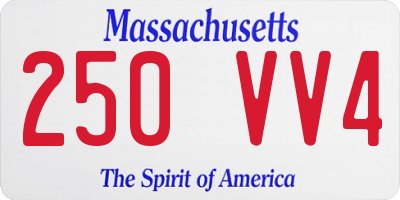 MA license plate 250VV4