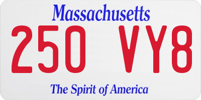 MA license plate 250VY8