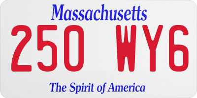 MA license plate 250WY6